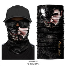 Load image into Gallery viewer, Breathable Mask Bandana Neck Gaiter Cycling Face Mask Hiking Scarves Headband Summer Balaclava Neck Gaiter Tubular Buff Bandana Scarf Headgear Bicycle Half Mask Face Cover Venom Headband Summer Men Beanie Hat Windproof Head Scarves Neck
