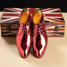 Load image into Gallery viewer, Mandotos Metallic Rose Gold Mens Dress Shoes Formal Office Footwear Classic Silhouette