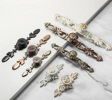 Load image into Gallery viewer, Bronze Door Handles Cabinet Handle Antique Cabinet Pulls Wardrobe Drawer Knobs Zinc Alloy Cupboard Furniture Hardware Center Shabby Chic Drawer Pulls Handles Antique Bronze Kitchen Cabinet Drop Bail Pulls Handles