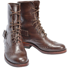 Load image into Gallery viewer, Brown Leather Victorian Ankle Boots
