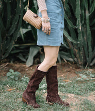 Load image into Gallery viewer, Brown Slouchy Suede Boots
