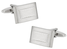 Load image into Gallery viewer, Brushed Burnout Silver Cufflinks