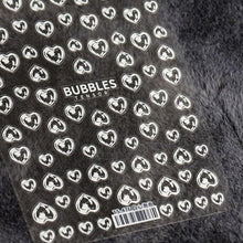 Load image into Gallery viewer, Bubble Cute Black Red Hearts Nail Stickers Nail Art Decorations Nail Decals Design Self-Adhesive 3D Wave Design Decoration for Women Girls Adhesive Striping Tape Nail Art Stickers