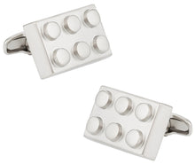 Load image into Gallery viewer, Building Block Silver Cufflinks