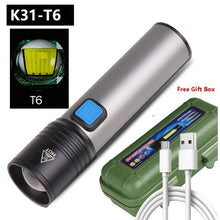 Load image into Gallery viewer, Built in battery XP-G Q5 Zoom Focus Mini led Flashlight Torch Lamp Lantern 2000 Lumen Adjustable Penlight Waterproof T6 light Focus IP65 Water-Resistant Portable for Indoor and Outdoor Camping Hiking