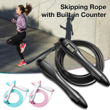 Load image into Gallery viewer, Built-in Rolling Pin Counter Jump Rope Skipping Rope Speed Rope For Boxing Jumping Training Lose Weight Fitness Digital Weight Calories Time Setting Skipping Rope With Counter For Indoor And Outdoor Exercise