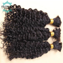Load image into Gallery viewer, Burmese Boho Braids - Double Drawn Curly Bulk Human Hair Extensions for Braiding - 3 Bundles