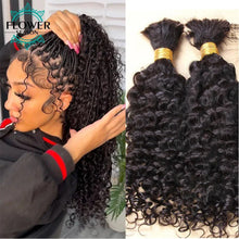 Load image into Gallery viewer, Burmese Boho Braids - Double Drawn Curly Bulk Human Hair Extensions for Braiding - 3 Bundles