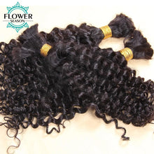 Load image into Gallery viewer, Burmese Boho Braids - Double Drawn Curly Bulk Human Hair Extensions for Braiding - 3 Bundles