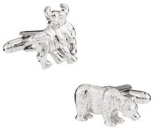 Load image into Gallery viewer, Mens Bull & Bear Cufflinks - Wall Street Finance Cufflink Gift Idea - Includes Travel Box