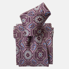 Load image into Gallery viewer, Mantova - Printed Silk Tie - Burgundy Plum