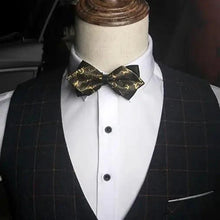 Load image into Gallery viewer, Business Black Golden Butterfly Men Bowtie Luxury Double Layer Pointed Classic Bow Tie Lovely Men Gift For Office And Meetings