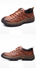 Load image into Gallery viewer, Business Black Leather Mens Casual Shoes Spring Lace-up Platform Travel Shoes Wear-Resistant Shoes Elegant Style Men's Shoes Flat Round Toe Fashion Dress Shoes For Men