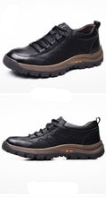 Load image into Gallery viewer, Business Black Leather Mens Casual Shoes Spring Lace-up Platform Travel Shoes Wear-Resistant Shoes Elegant Style Men's Shoes Flat Round Toe Fashion Dress Shoes For Men