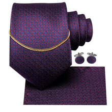 Load image into Gallery viewer, Business Black Silk Necktie Chain Classic Tie Square Handkerchief Elegant Cufflink Wedding Formal Neckties For Men