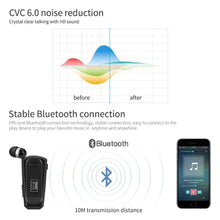 Load image into Gallery viewer, Business Black Wireless Bluetooth Collar Clip Headset Sport Driver Vibration Earphone Clip Bluetooth MP3 Player Sports Headphones Wireless Wearable Music Player For Running Gym