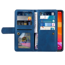 Load image into Gallery viewer, Business Blue New Cards Flip Leather Case For iPhone 14 13 12 11 Pro Max 10 X 6 6s 7 8 Plus XR XS Max Multifunctional Wallet Phone Case Multi-Card Wallet Leather iphone Case