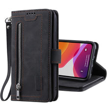 Load image into Gallery viewer, Business Blue New Cards Flip Leather Case For iPhone 14 13 12 11 Pro Max 10 X 6 6s 7 8 Plus XR XS Max Multifunctional Wallet Phone Case Multi-Card Wallet Leather iphone Case