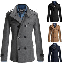 Load image into Gallery viewer, Business Classic Men Jackets Black Men Jackets Overcoat Simple Male Trench Coats Casual Winter Suit Classic Vintage Coat Comfortable Lightweight Soft Man Outdoor Jacket With Long Sleeve