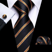 Load image into Gallery viewer, Business Luxury Men Silk Necktie Fashion Tie Sets For Men Wedding Party Wear Elegant Neck Tie Design For Men Soft Business Casual Suit Neckties