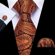 Load image into Gallery viewer, Business Luxury Men Silk Necktie Fashion Tie Sets For Men Wedding Party Wear Elegant Neck Tie Design For Men Soft Business Casual Suit Neckties