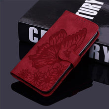 Load image into Gallery viewer, Butterfly Leather Flip Cover For iPhone 14 X XS XR 13 12 11 Pro Max 12 MINI Phone Wallet Case PU Leather Wallet Case Butterfly Flower Pattern Design Magnetic Flip Case Shockproof Protective Cover