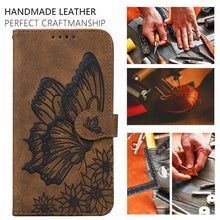 Load image into Gallery viewer, Butterfly Leather Flip Cover For iPhone 14 X XS XR 13 12 11 Pro Max 12 MINI Phone Wallet Case PU Leather Wallet Case Butterfly Flower Pattern Design Magnetic Flip Case Shockproof Protective Cover