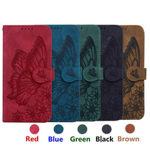 Load image into Gallery viewer, Butterfly Leather Flip Cover For Xiaomi Mi11 Redmi Note 9T 9 9A 9S 8 Pro 8A POCO X3 NFC M3 F3 10 Pro Lite Phone Wallet Book Case Retro Leather Flip Magnetic Mobile Phone Case