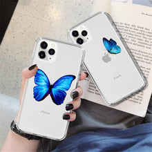 Load image into Gallery viewer, Butterfly Soft Clear Protection Case For iPhone Soft Cover For iPhone 11 12 13 14 Pro Max Mini Crystal Clear Cute Shockproof Slim Fit Bumper Protective Cover Colorful Butterfly Design Case For Girls