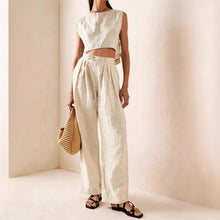 Load image into Gallery viewer, Women's Crew-Neck Loose Casual Two-Piece Set – Breathable T-Shirt & Pants