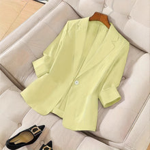 Load image into Gallery viewer, Women's Three-Quarter Sleeve Single-Button Casual Blazer
