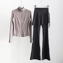 Load image into Gallery viewer, Women’s Long Sleeve Running Set – Zip-Up Slim Fit Gym Outfit