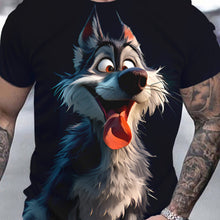Load image into Gallery viewer, Men's 3D Wolf Print T-shirt - Casual Round Neck