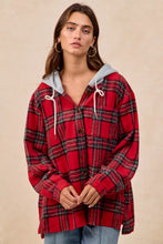 Load image into Gallery viewer, BiBi Brushed Plaid Hooded Jacket