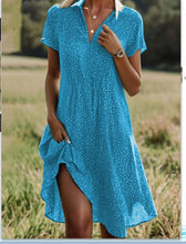 Load image into Gallery viewer, Ethnic Print Midi Dress – Scoop Neck Geometric Pattern Boho Dress