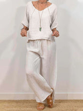 Load image into Gallery viewer, Women’s Multi Color Two Piece Set V Neck Top & Pants