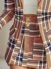 Load image into Gallery viewer, Women’s Elegant Plaid Skirt Suit Set