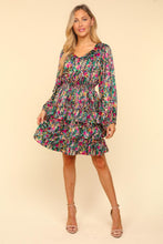 Load image into Gallery viewer, V-Neck Satin Floral Layered Dress – Satin Floral Dress, Layered V-Neck Dress, Elegant Floral Dress, Flowy Satin Dress, Summer Party Dress