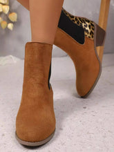 Load image into Gallery viewer, Leopard Print Chelsea Ankle Boots with Block Heel