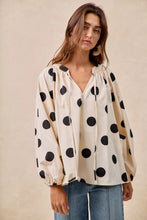 Load image into Gallery viewer, BiBi Polka Dot Exaggerated Balloon Sleeves Blouse