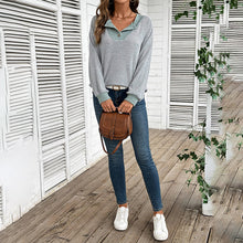 Load image into Gallery viewer, Women’s Color-Block V-Neck Pullover