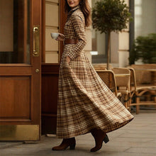 Load image into Gallery viewer, Women's Printed Lapel Slim-Fit Dress – Elegant Commuter Style