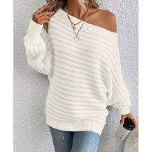 Load image into Gallery viewer, Off-Shoulder Batwing Sweater – Loose Knit Pull-Over for Fall