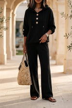 Load image into Gallery viewer, Women's Button-Neck Hoodie & Wide-Leg Pants Set