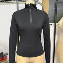 Load image into Gallery viewer, Solid Ribbed Half-Zip Turtleneck Knit Top