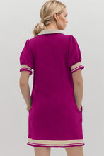 Load image into Gallery viewer, Trendy Contrast Short Sleeve Mini Dress Soft & Comfortable Casual Dress for Women