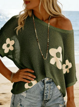 Load image into Gallery viewer, Women's Hollow-Out Drop-Shoulder Loose Knit Top
