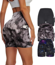 Load image into Gallery viewer, High Waisted Yoga Leggings 3 Pack – Tie-Dye Starry Sky Workout Pants