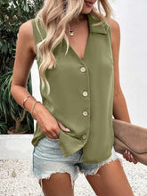 Load image into Gallery viewer, Women's Solid-Color Sleeveless Loose Vest Top – Button Detail