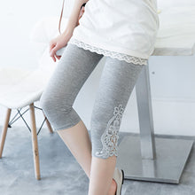 Load image into Gallery viewer, Women’s Lace Trim Stretch Leggings – Fashion Bottoming Pants